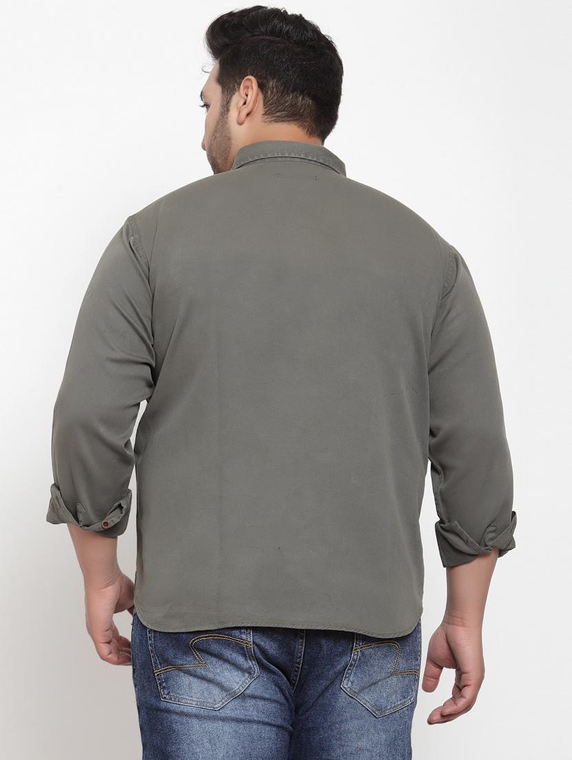 plus grey solid casual shirt - 17396724 - Zoom Image - 3