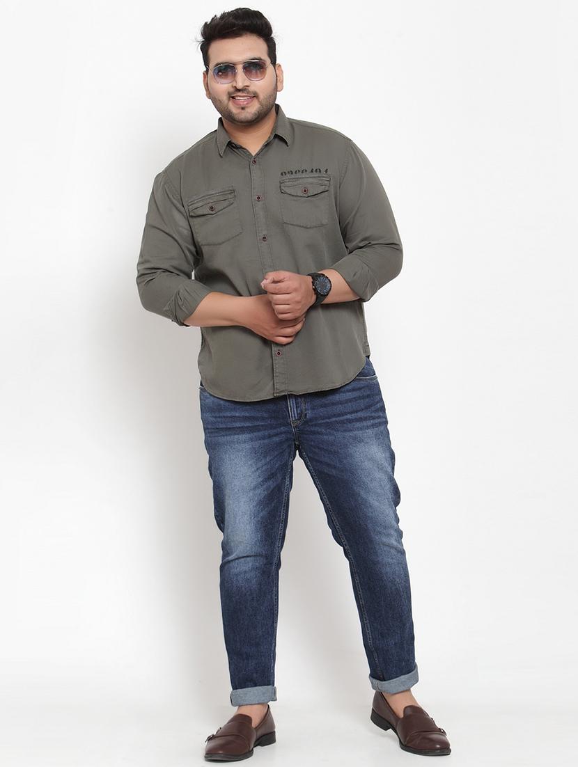 plus grey solid casual shirt - 17396724 - Zoom Image - 4