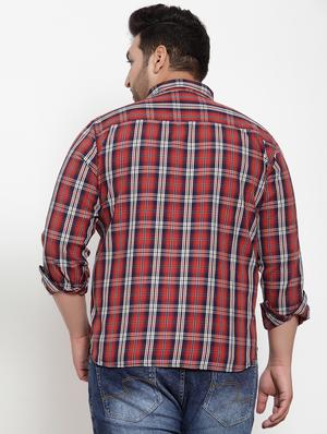 plus red checkered casual shirt - 17396740 - Standard Image - 3