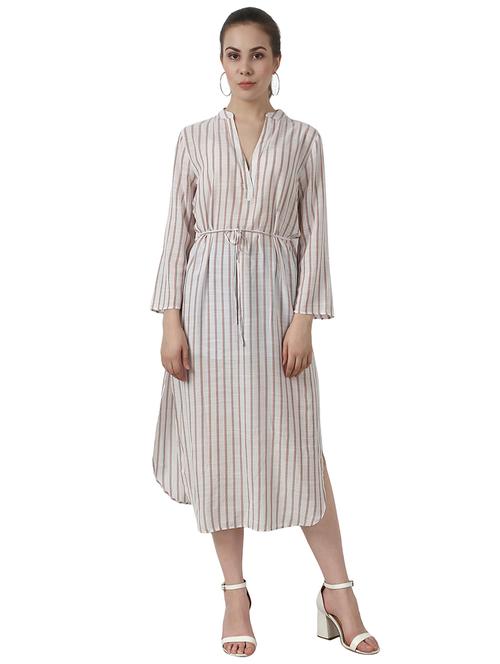tie front striped shirt dress - 17396756 - Standard Image - 1