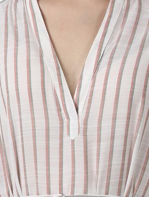 tie front striped shirt dress - 17396756 - Standard Image - 4