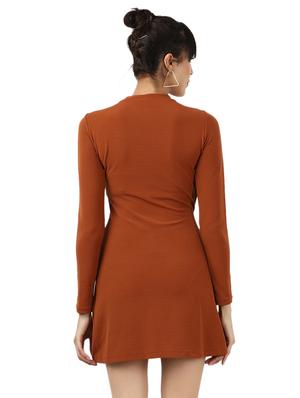 contrast detail a-line dress - 17396767 - Standard Image - 3