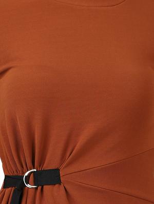 contrast detail a-line dress - 17396767 - Standard Image - 5