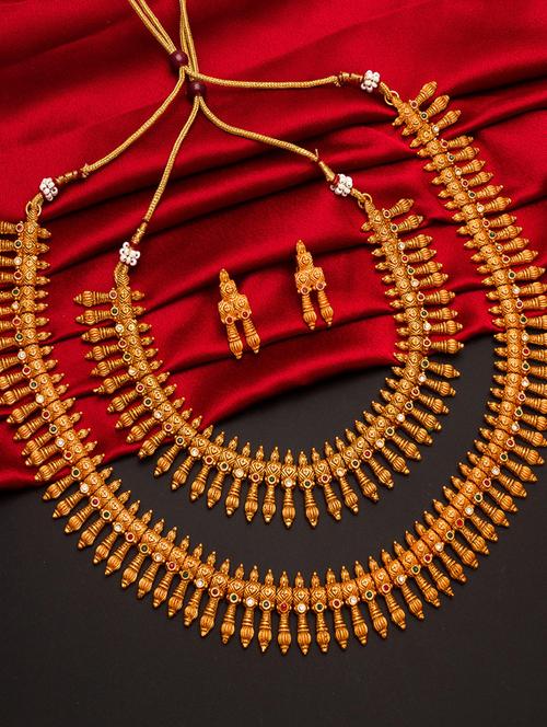 gold tone necklace set - 17396817 - Very Small Image - 1