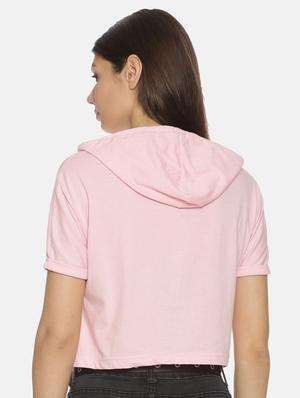 hooded neck crop tee - 17396880 - Standard Image - 3