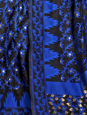 self design woven saree with blouse - 17396894 - Standard Image - 2