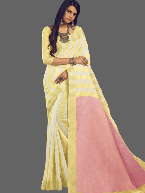 striped woven saree with blouse - 17396903 - Standard Image - 1