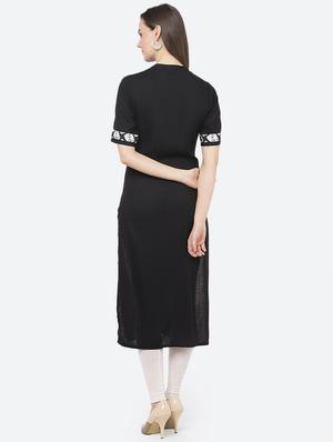 solid straight kurta - 17396960 - Standard Image - 3