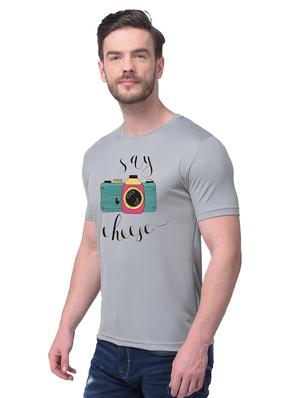 grey chest print t-shirt - 17397019 - Standard Image - 2