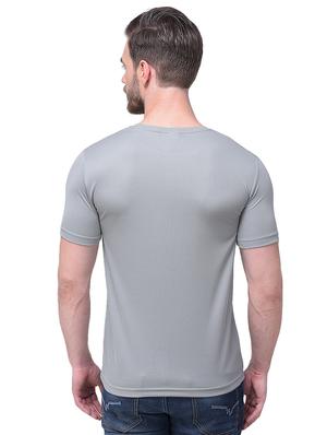 grey chest print t-shirt - 17397019 - Standard Image - 3