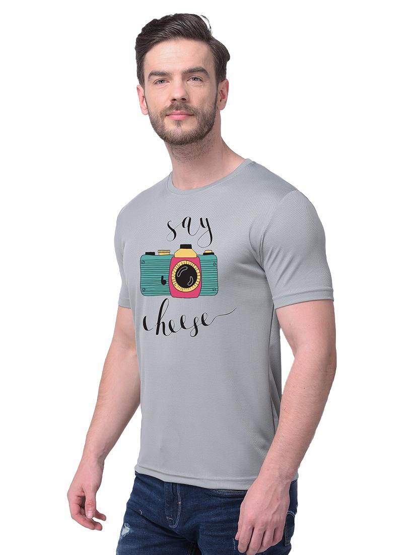 grey chest print t-shirt - 17397019 - Zoom Image - 2