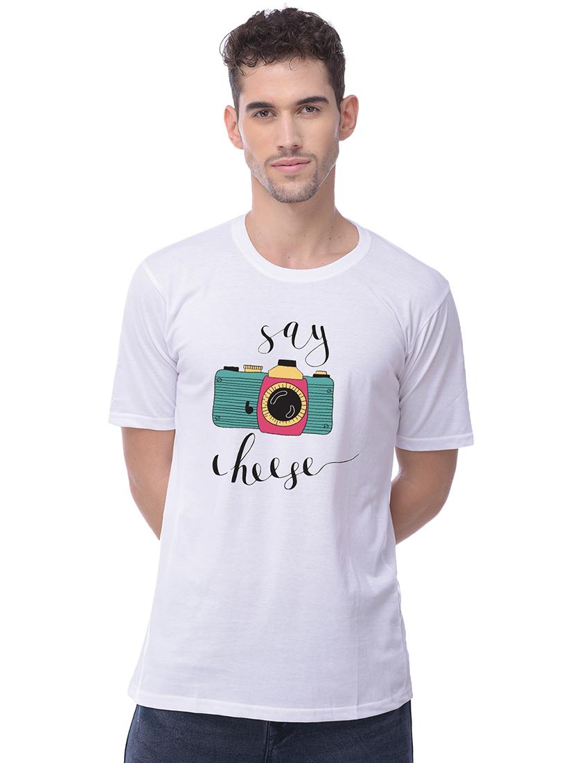 white chest print t-shirt - 17397020 - Zoom Image - 1