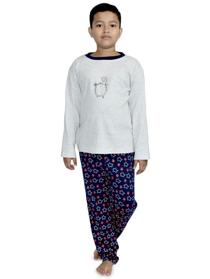 grey cotton pyjama set nightwear - 17397089 - Zoom Image - 1