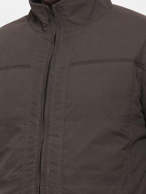 plus size olive green solid casual jacket - 17397115 - Standard Image - 5