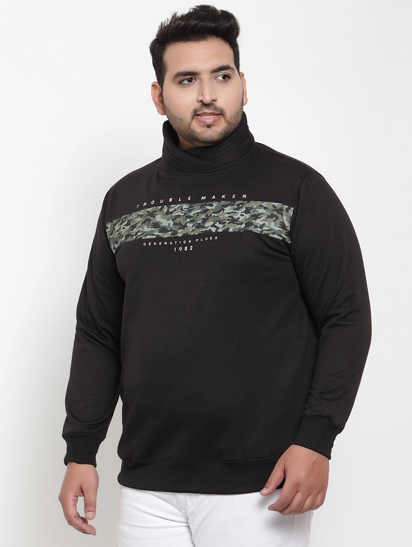 plus size black printed cut & sew sweatshirt - 17397120 - Zoom Image - 2