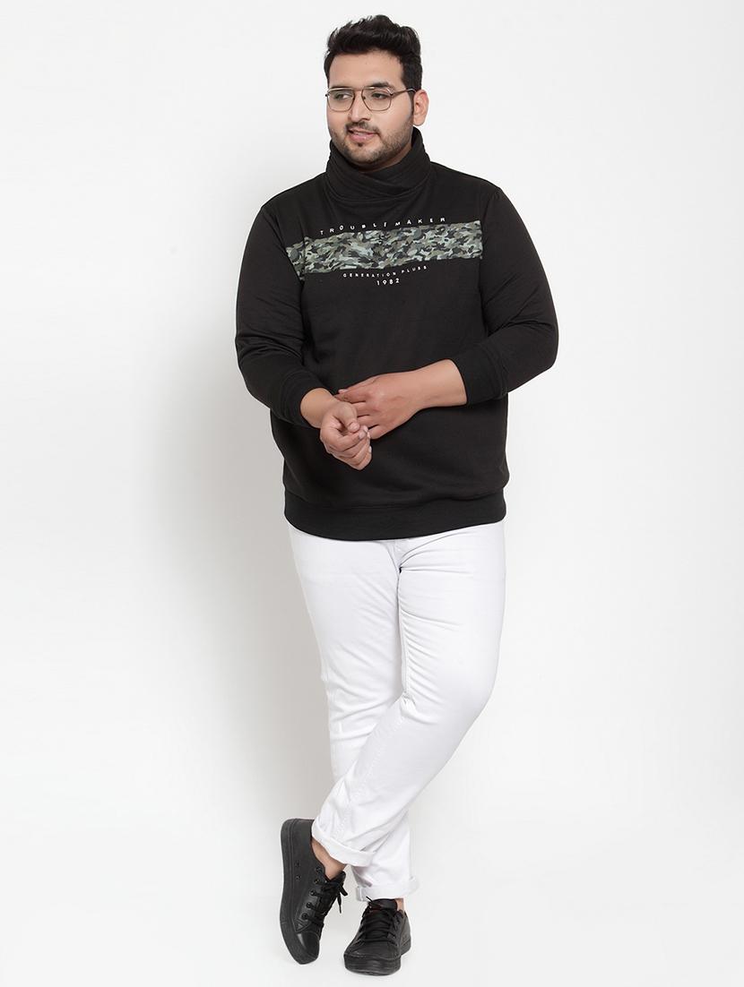 plus size black printed cut & sew sweatshirt - 17397120 - Zoom Image - 4