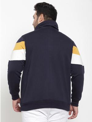 plus size navy blue printed cut & sew sweatshirt - 17397121 - Standard Image - 3