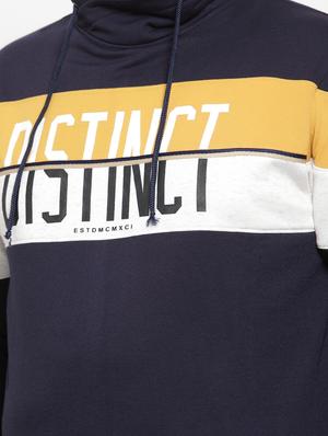 plus size navy blue printed cut & sew sweatshirt - 17397121 - Standard Image - 5