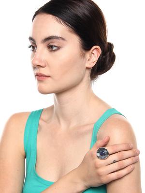 silver metal hand ring - 17397156 - Standard Image - 3