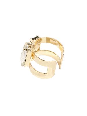 gold metal hand ring - 17397157 - Standard Image - 3