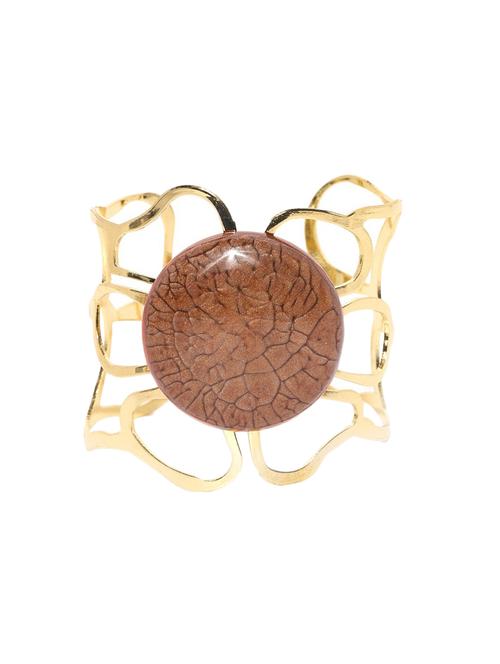 gold metal cuffs bracelet - 17397166 - Standard Image - 1