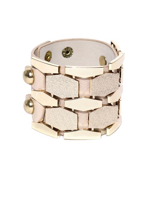 beige metal cuffs bracelet - 17397173 - Standard Image - 1