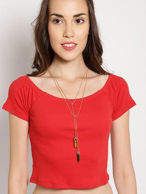 brown metal chain necklace - 17397192 - Standard Image - 3