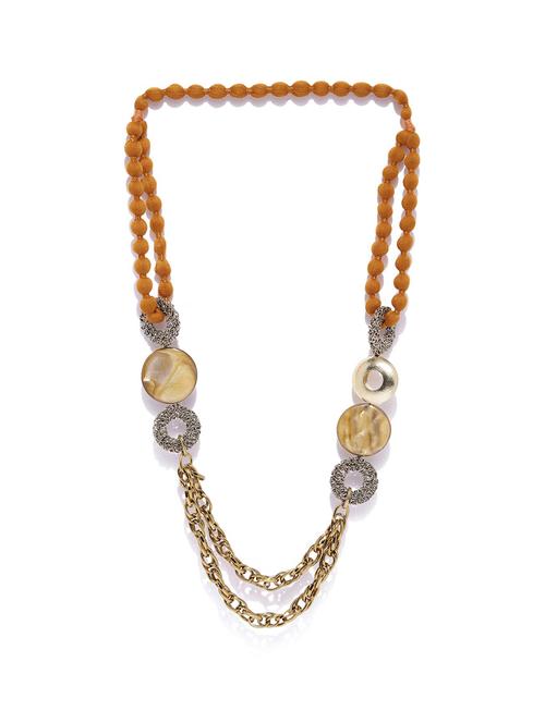 orange metal long necklace - 17397194 - Standard Image - 1