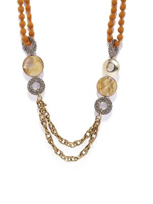 orange metal long necklace - 17397194 - Standard Image - 2