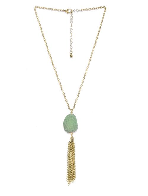 green metal long necklace - 17397200 - Standard Image - 1