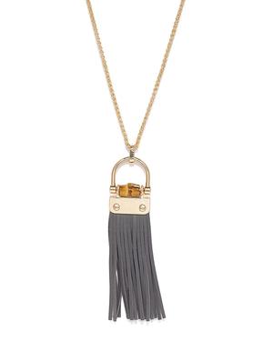 grey metal long necklace - 17397204 - Standard Image - 2