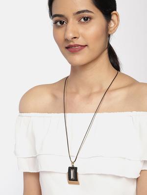 black metal long necklace - 17397222 - Standard Image - 3