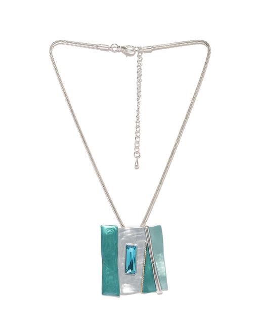 blue metal long necklace - 17397224 - Standard Image - 1