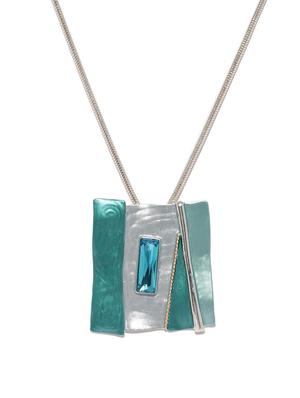 blue metal long necklace - 17397224 - Standard Image - 2