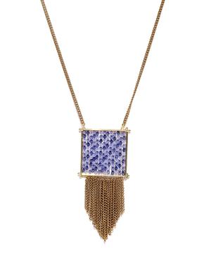 blue metal long necklace - 17397251 - Standard Image - 2
