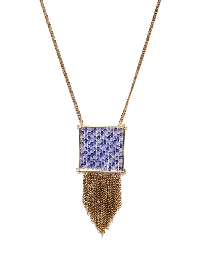 blue metal long necklace - 17397251 - Zoom Image - 2