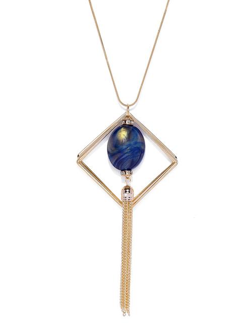 blue metal long necklace - 17397262 - Standard Image - 1