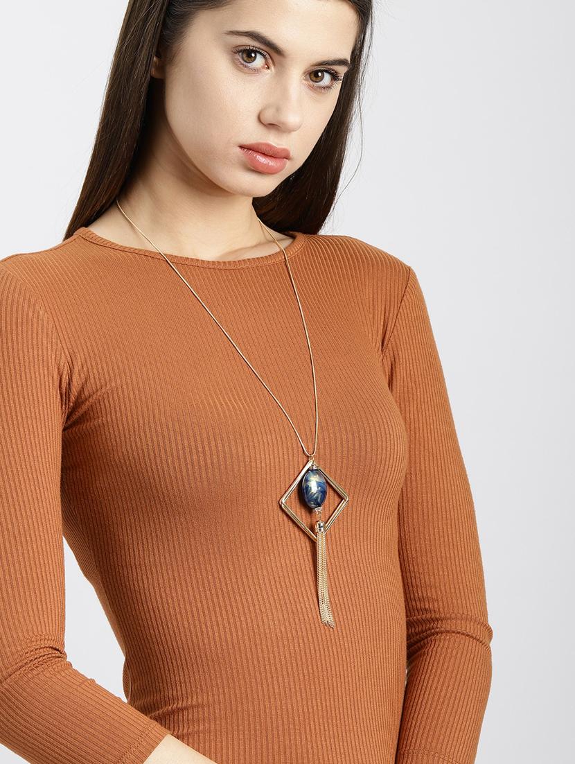 blue metal long necklace - 17397262 - Zoom Image - 3