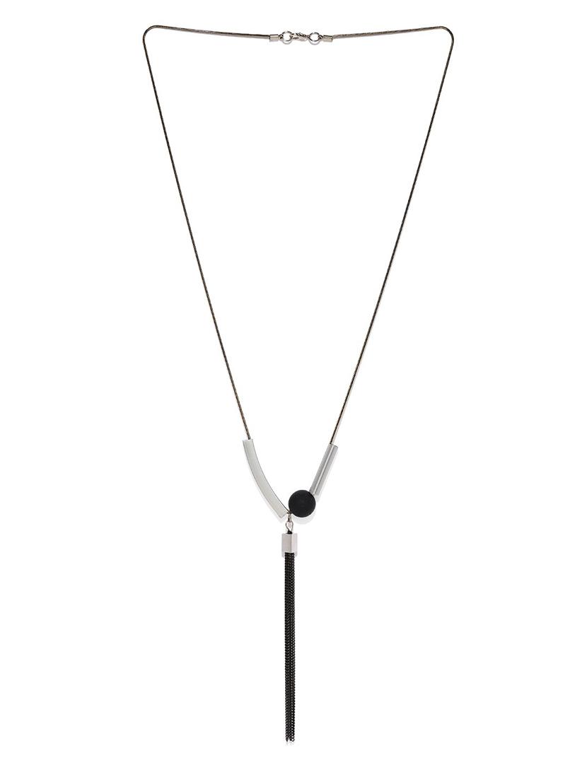 black metal long necklace - 17397271 - Zoom Image - 2