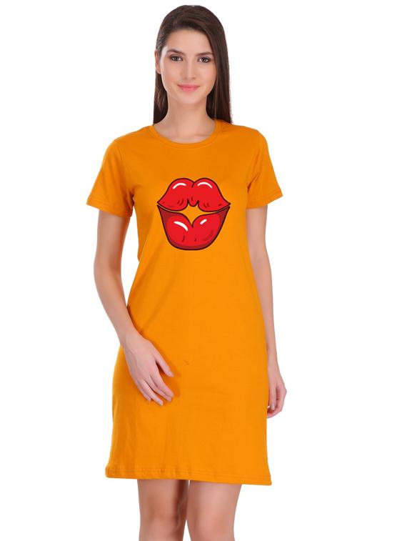round neck printed t-shirt dress - 17397312 - Zoom Image - 1