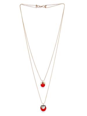 red metal long necklace - 17397471 - Standard Image - 2
