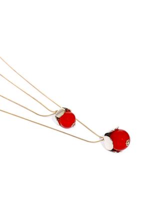 red metal long necklace - 17397471 - Standard Image - 3