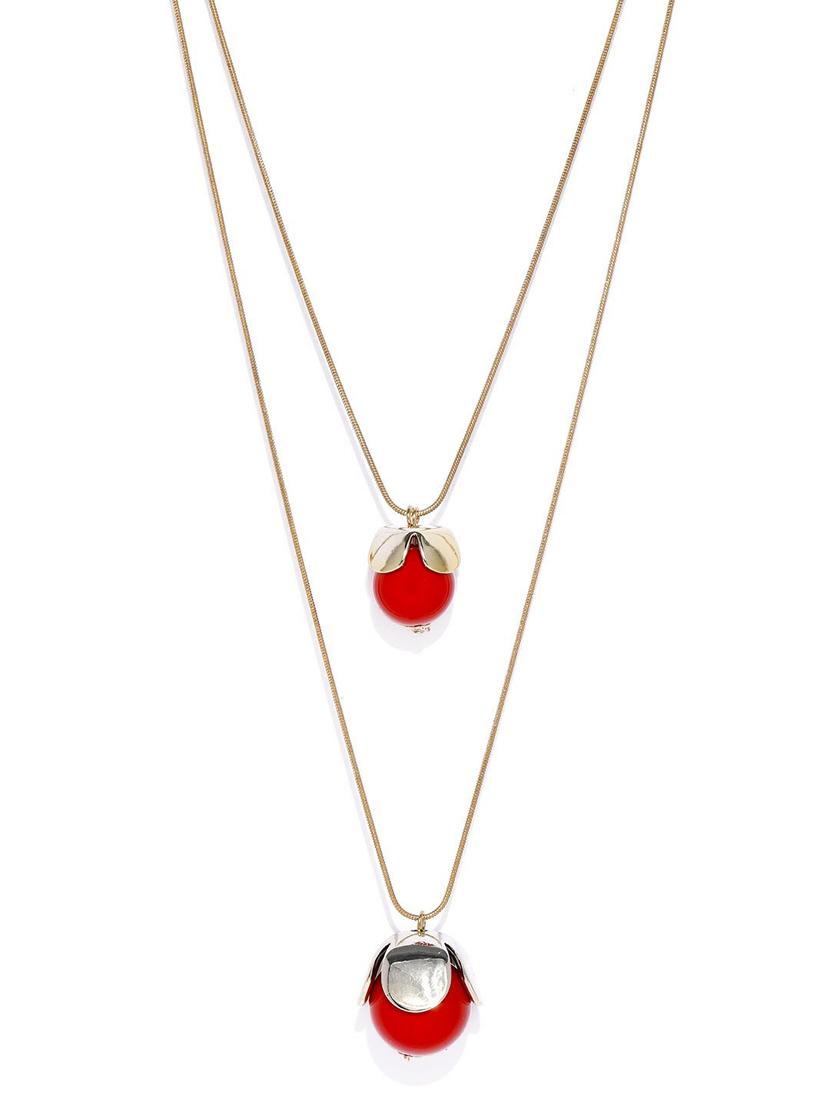 red metal long necklace - 17397471 - Zoom Image - 1