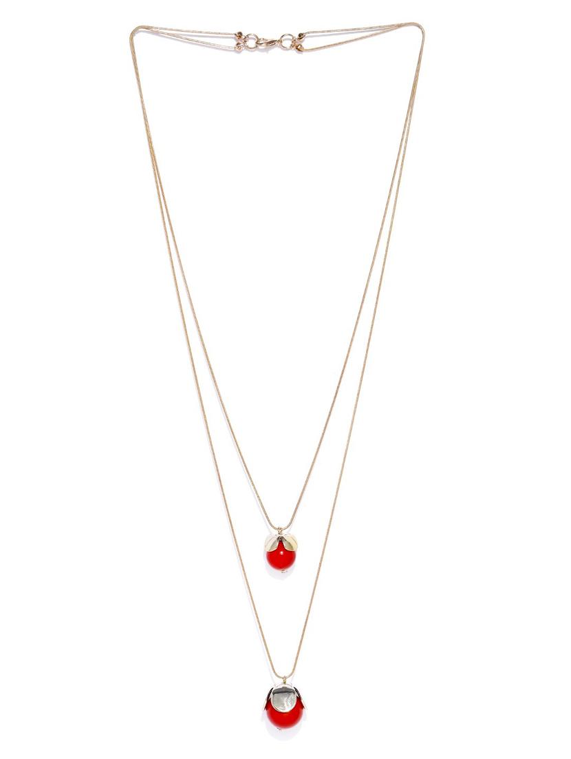 red metal long necklace - 17397471 - Zoom Image - 2