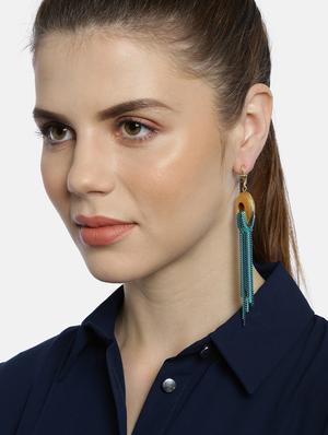 blue metal drop earring - 17397489 - Standard Image - 3
