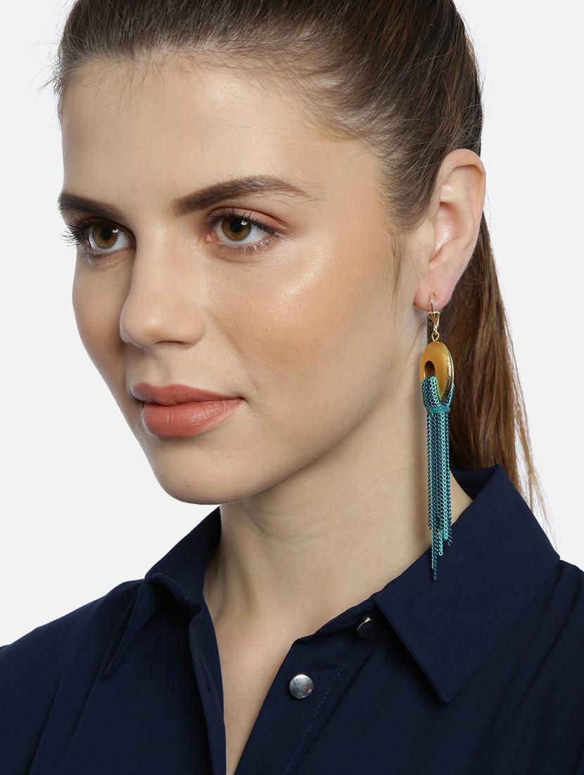 blue metal drop earring - 17397489 - Zoom Image - 3