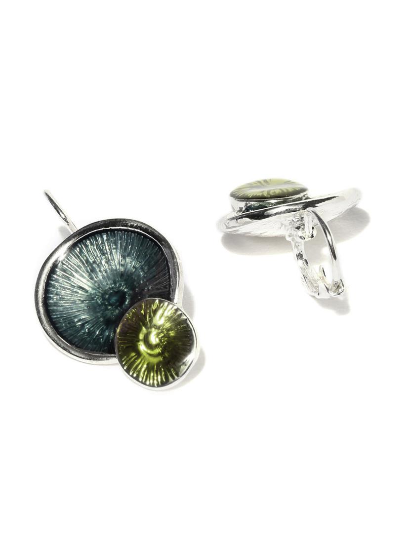 green metal drop earring - 17397497 - Zoom Image - 2