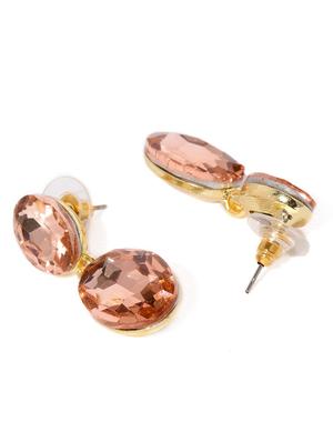 pink metal drop earring - 17397507 - Standard Image - 2