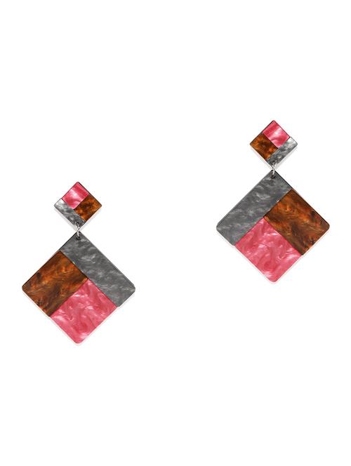 pink metal drop earring - 17397519 - Standard Image - 1