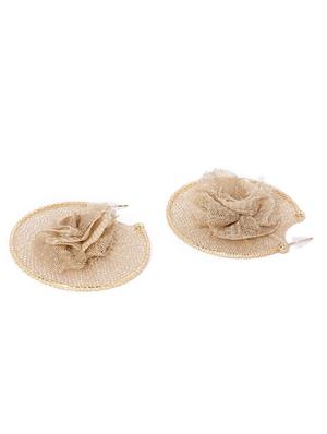 beige metal drop earring - 17397543 - Standard Image - 2